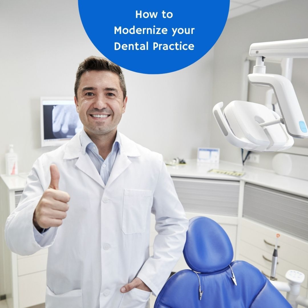 A dentist giving a thumbs up in a dental office